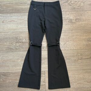 Dolls Kill Brand Current Mood Black High Waisted Trouser Pants w Buckle Straps